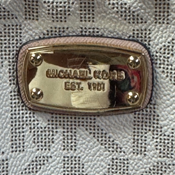 Michael Kors Pink and Cream Studded Satchel - Picture 4 of 8